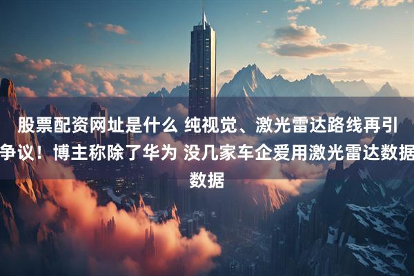 股票配资网址是什么 纯视觉、激光雷达路线再引争议！博主称除了华为 没几家车企爱用激光雷达数据